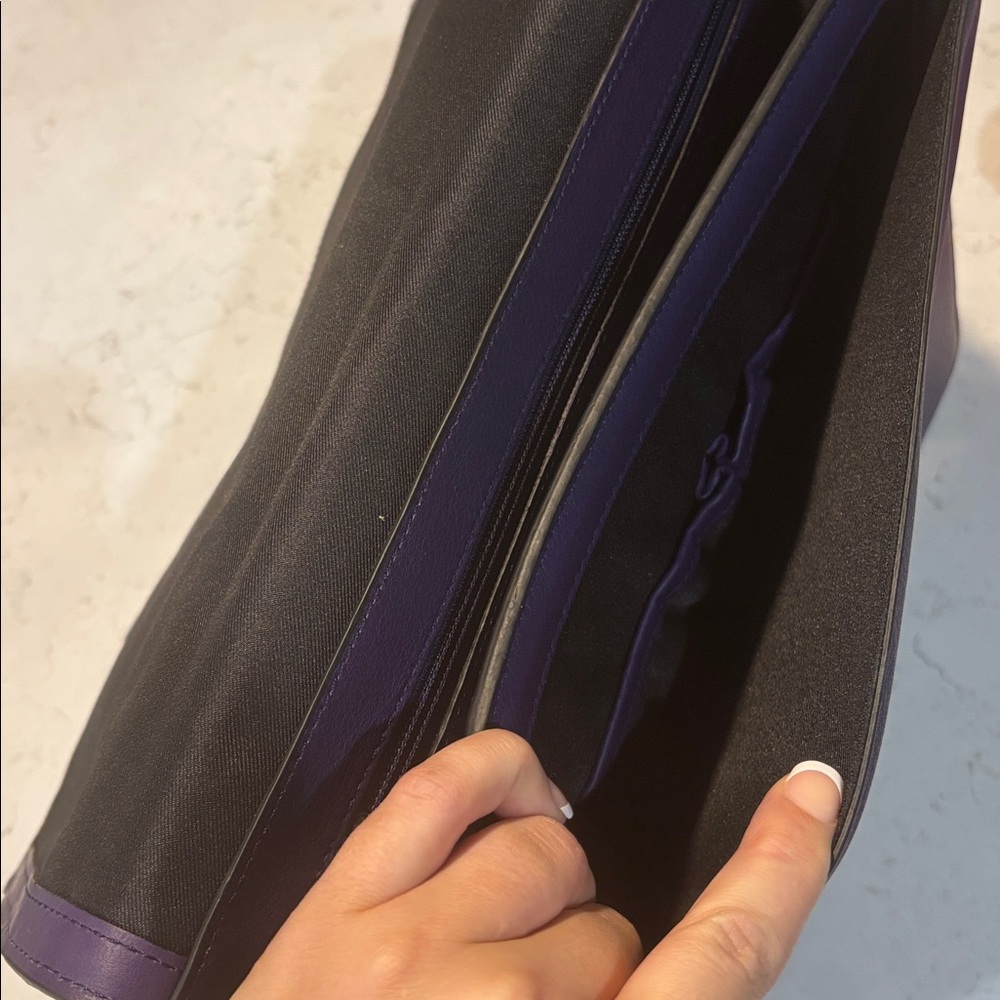 Levenger Purple Leather Bag - Picture 4 of 5